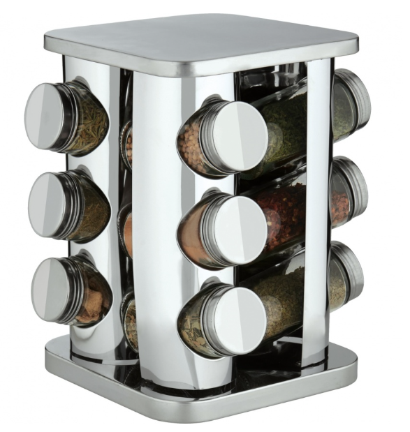 Trudeau Square Spice Carousel – 12-Bottle Trudeau by Kitchen Niche