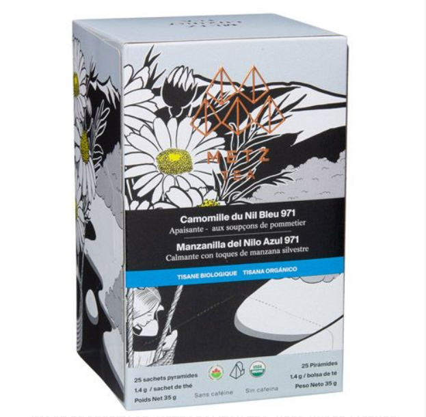Metropolitan Tea Metz Organic Blue Nile Camomile Tea – Box of 25 Teabags