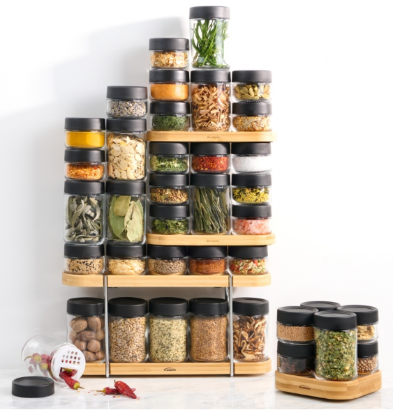 Trudeau Rotating Spice Rack – 6 Bottles Trudeau by Kitchen Niche