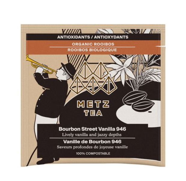 Metropolitan Tea Metz Organic Bourbon Street Vanilla Tea – Box of 25 Teabags