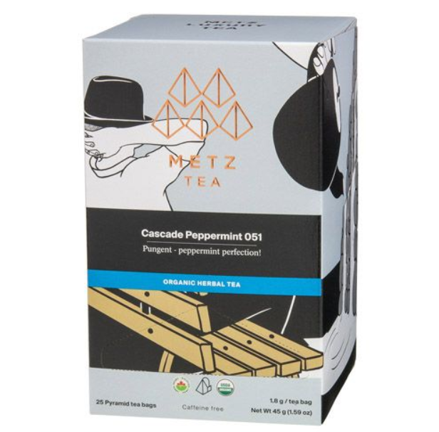 Metropolitan Tea Metz Organic Cascade Peppermint Tea – Box of 25 Teabags