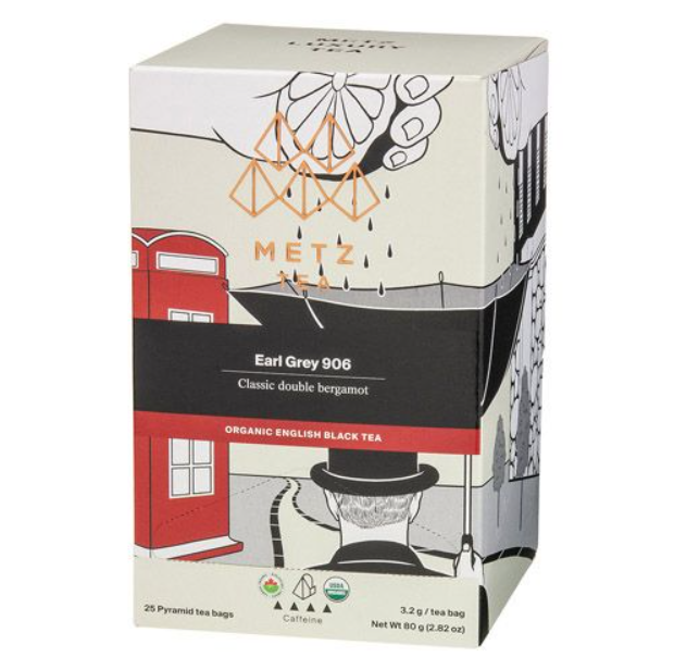 Metropolitan Tea Metz Organic Earl Grey Tea – Box of 25 Teabags