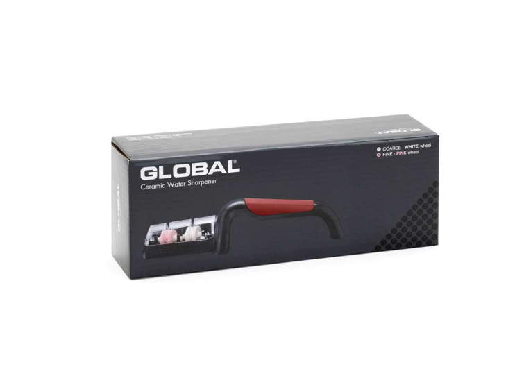 Global Water Sharpener Red Handle w/Black Dots Global by Kitchen Niche