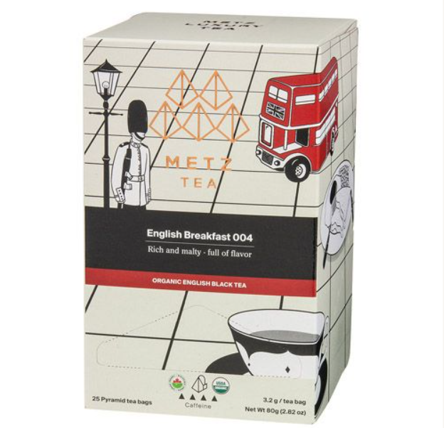 Metropolitan Tea Metz Organic English Breakfast Tea – Box of 25 Teabags