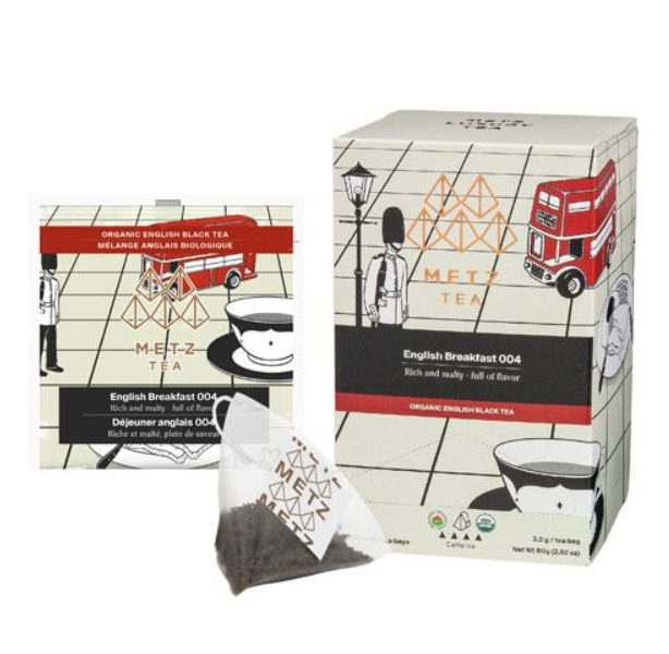 Metropolitan Tea Metz Organic English Breakfast Tea – Box of 25 Teabags