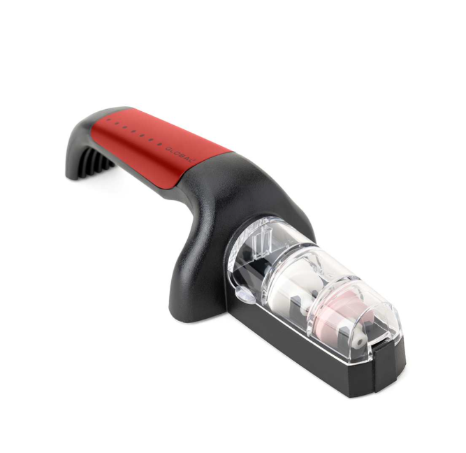 Global Water Sharpener Red Handle w/Black Dots Global by Kitchen Niche