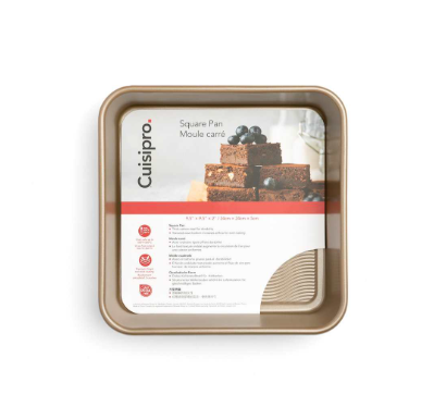 Cuisipro Square Baking Pan – Carbon Steel, 9.5" x 9.5" x 2" / 24 x 24 x 5 cm Cuisipro by Kitchen Niche