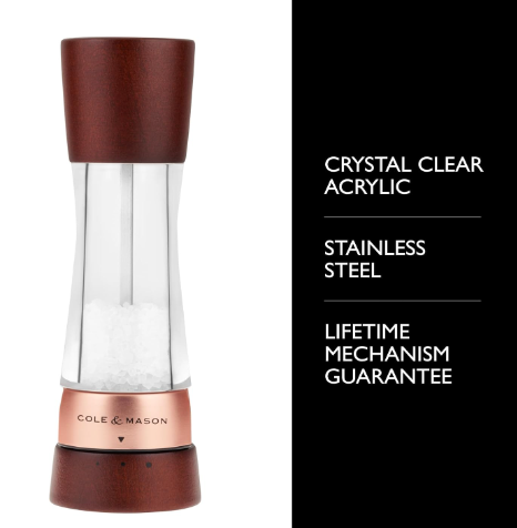 Cole & Mason Derwent Salt Mill – Chestnut Rose Gold – 7.5" / 19 cm by Kitchen Niche