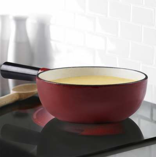Trudeau Red Cast Iron Cheese Fondue Set Trudeau by Kitchen Niche