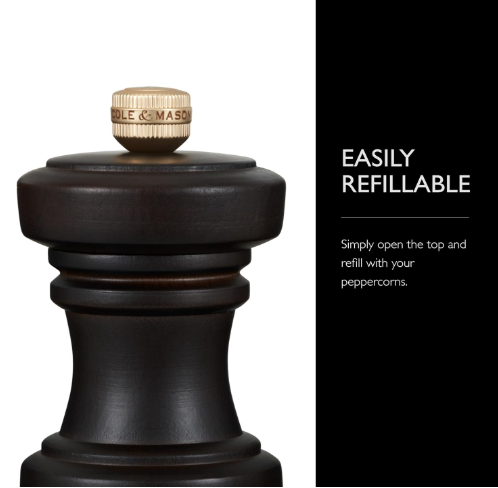 Cole & Mason The Hoxton Pepper Mill – Chocolate Wood – 4.2" / 10.5 cm by Kitchen Niche