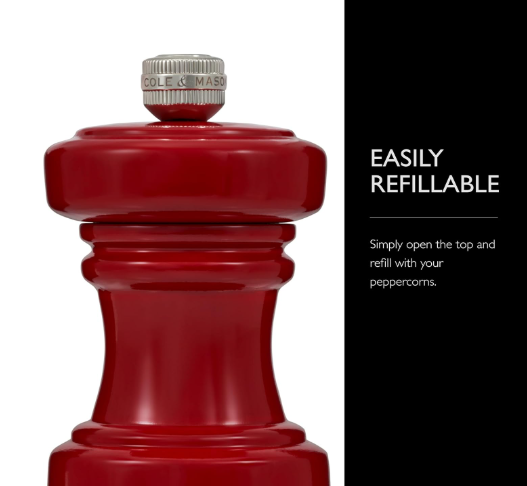 Cole & Mason The Hoxton Salt Mill – Red Gloss – 4.2" / 10.5 cm by Kitchen Niche