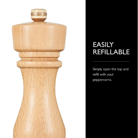 Cole & Mason The London Collection Salt & Pepper Mill Gift Set – Natural Beech – 8.5" / 22 cm by Kitchen Niche