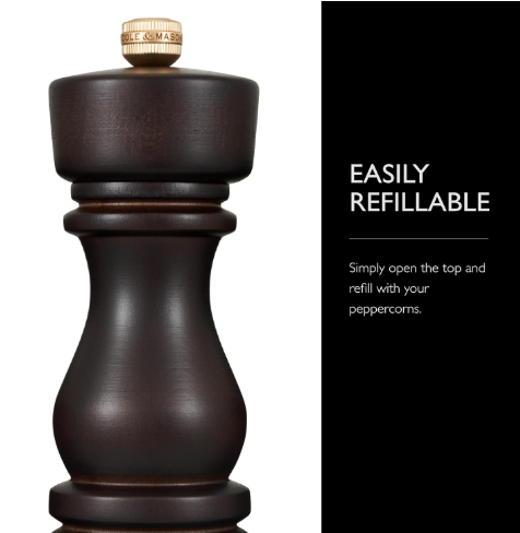 Cole & Mason The London Collection Salt & Pepper Mill Gift Set – Chocolate Wood – 7" / 18 cm by Kitchen Niche