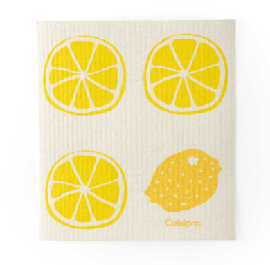 Cuisipro Reusable Eco Cleaning Cloth – Small 20 x 17 x 0.2 cm / 7.87 x 6.7" – Lemon Cuisipro by Kitchen Niche