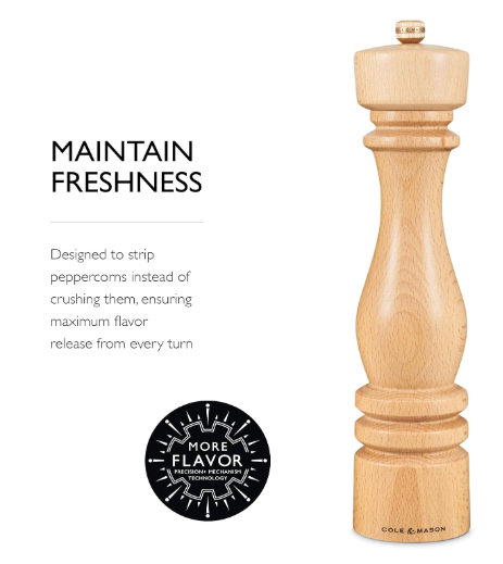 Cole & Mason The London Collection Pepper Mill – Natural Beech – 12" / 30 cm by Kitchen Niche