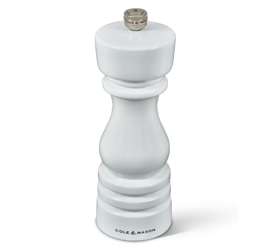 Cole & Mason The London Collection Salt Mill – White Gloss – 7" / 18 cm by Kitchen Niche