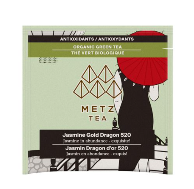 Metropolitan Tea Metz Organic Jasmine Gold Dragon Tea – Box of 25 Teabags