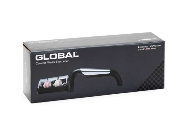 Global Water Sharpener Stainless Handle w/Black Dots Global by Kitchen Niche