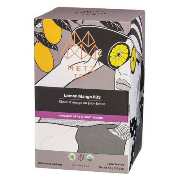 Metropolitan Tea Metz Organic Lemon Mango Tea – Box of 25 Teabags