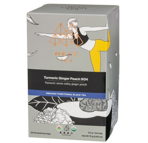 Metropolitan Tea Metz Organic Turmeric Ginger Peach Tea – Box of 25 Teabags