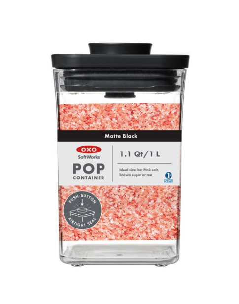 OXO POP Small Square Short Container 1L Black