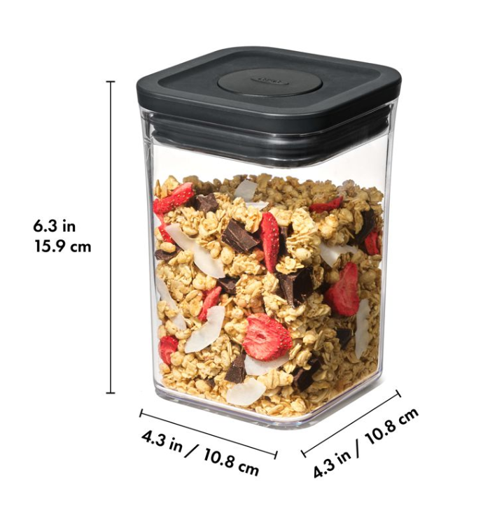 OXO POP Small Square Short Container 1L Black