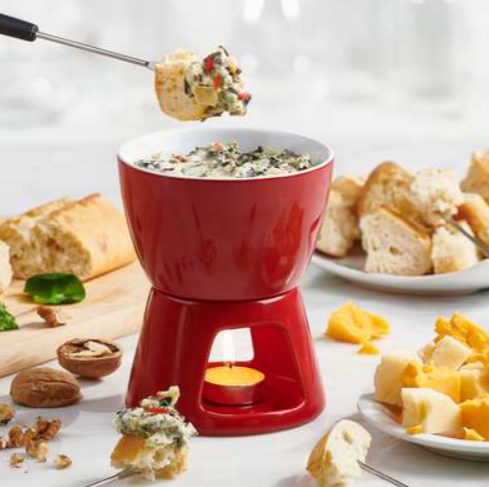 Trudeau Chocolate Fondue Set – 7-Piece – Cherry Trudeau by Kitchen Niche