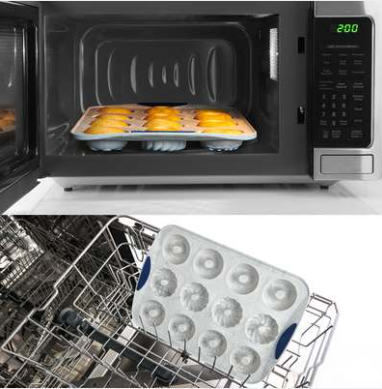 Trudeau Silicone Decorated Donut Pan – Marble – 12-Cavity Trudeau by Kitchen Niche