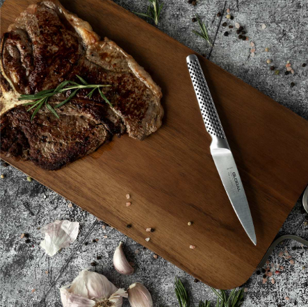 Global Steak Knife Serrated 11cm/4.25" Forged Global by Kitchen Niche