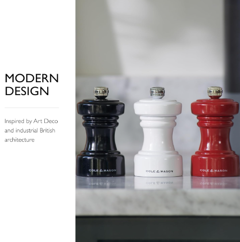 Cole & Mason The Hoxton Pepper Mill – Black Gloss – 4.2" / 10.5 cm by Kitchen Niche