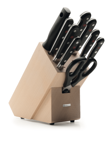 Wüsthof Classic Knife Block Set Natural Beech – 10-pcs. Wusthof by Kitchen Niche