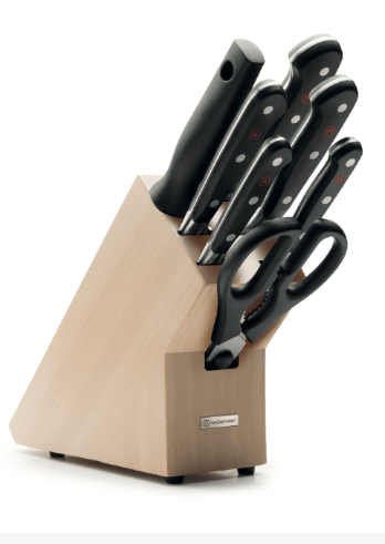 Wüsthof Classic Knife Block Set Natural Beech – 8-pcs. Wusthof by Kitchen Niche