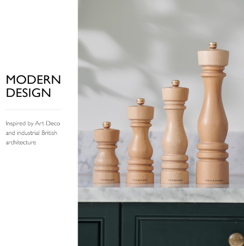 Cole & Mason The London Collection Salt & Pepper Mill Gift Set – Natural Beech – 8.5" / 22 cm by Kitchen Niche