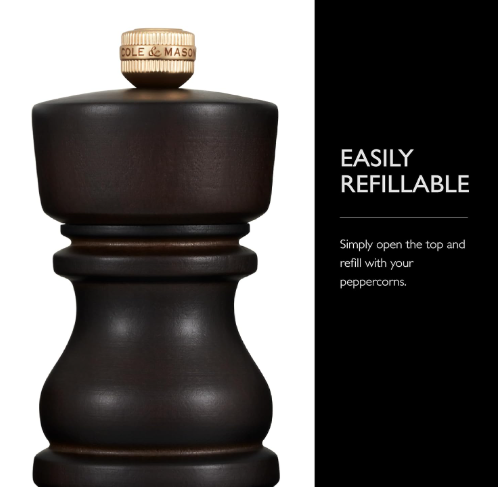 Cole & Mason The London Collection Pepper Mill – Chocolate Wood – 5" / 13 cm by Kitchen Niche