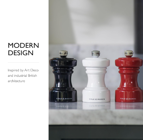 Cole & Mason The Hoxton Pepper Mill – White Gloss – 4.2" / 10.5 cm by Kitchen Niche