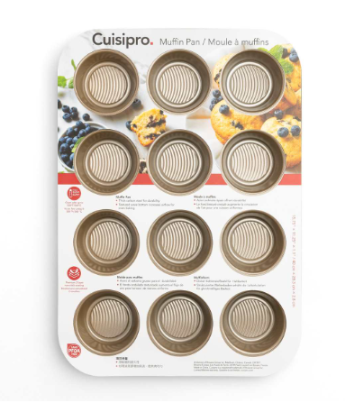 Cuisipro Muffin Pan – 12 Cup, Carbon Steel, 40 x 28.3 x 2.8 cm Cuisipro by Kitchen Niche