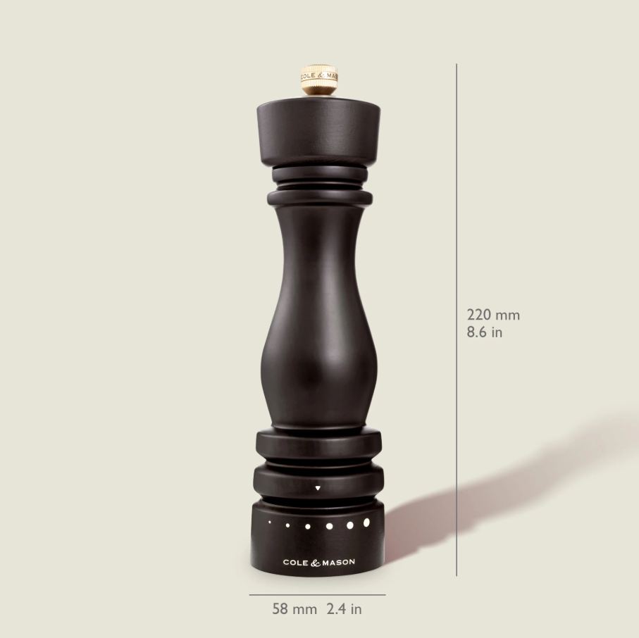 Cole & Mason London Grind Select Pepper Mill – Chocolate Wood – 8.5" / 22 cm