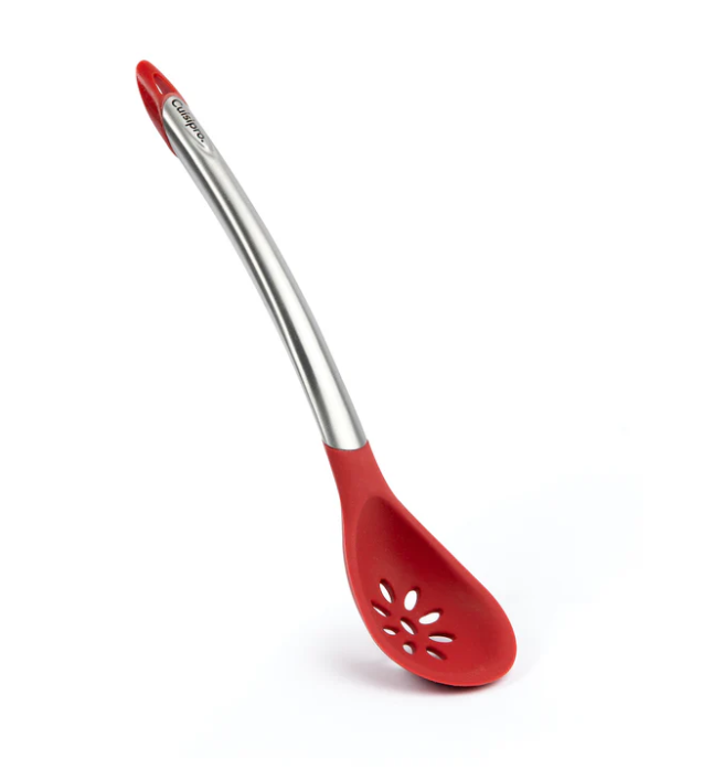 Cuisipro Silicone Slotted Spoon – 12" / 30.5 cm – Red (LFGB Silicone) Cuisipro by Kitchen Niche
