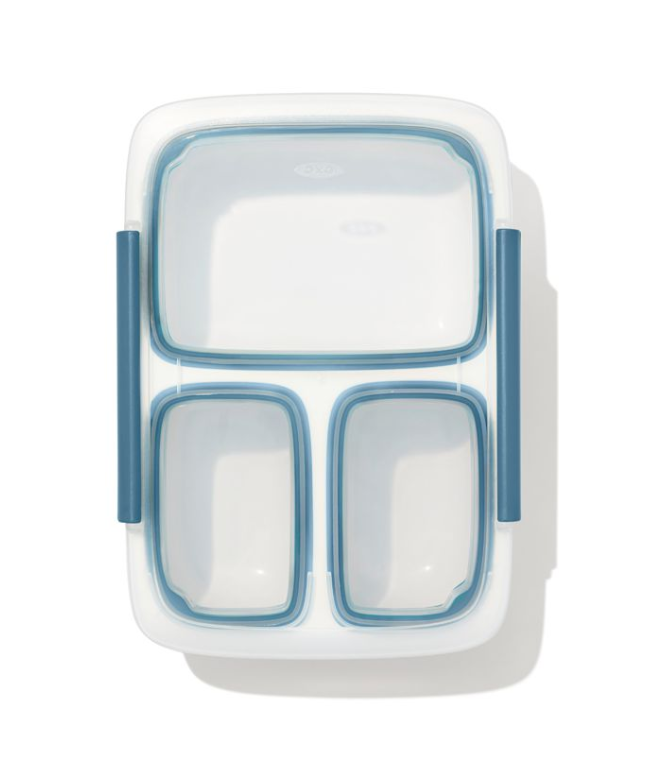 OXO Prep and Go Divided Container 4-Cup Blue