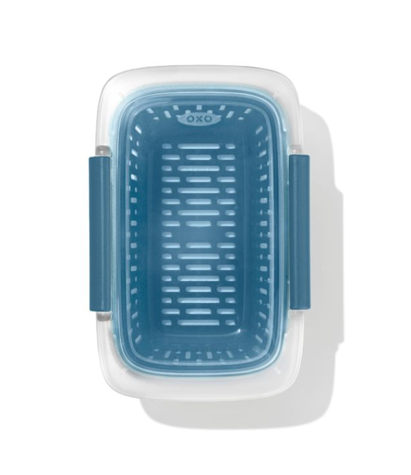 OXO Prep and Go Container with Colander Blue