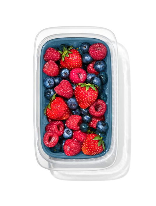 OXO Prep and Go Container with Colander Blue