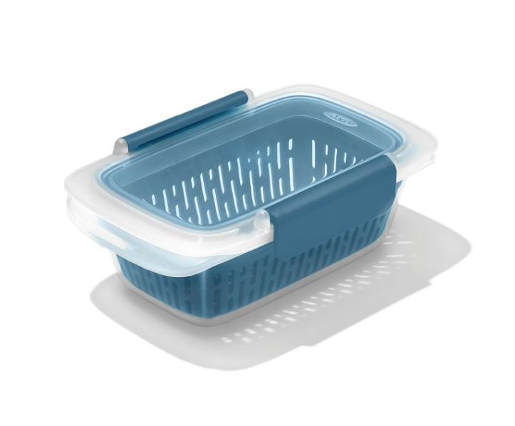 OXO Prep and Go Container with Colander Blue
