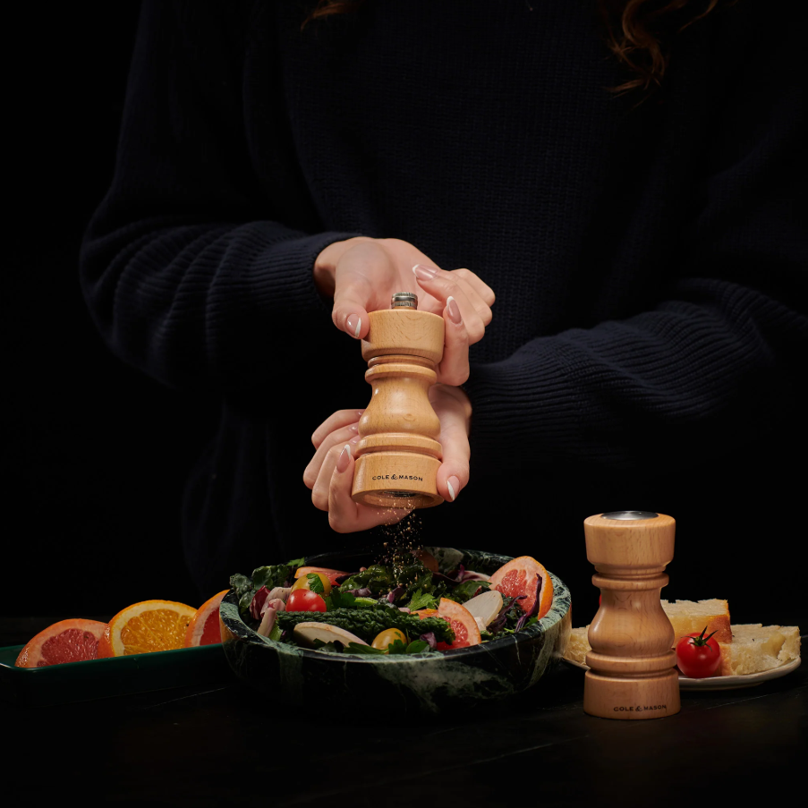 Cole & Mason London Salt Shaker and Pepper Mill Gift Set – Natural Beech – 5" / 13 cm
