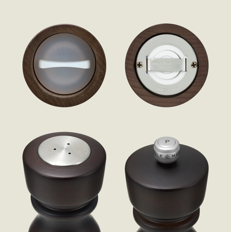 Cole & Mason London Salt Shaker and Pepper Mill Gift Set – Chocolate Wood – 5" / 13 cm