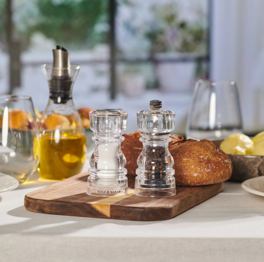 Cole & Mason London Salt Shaker and Pepper Mill Gift Set – Acrylic – 5" / 13 cm