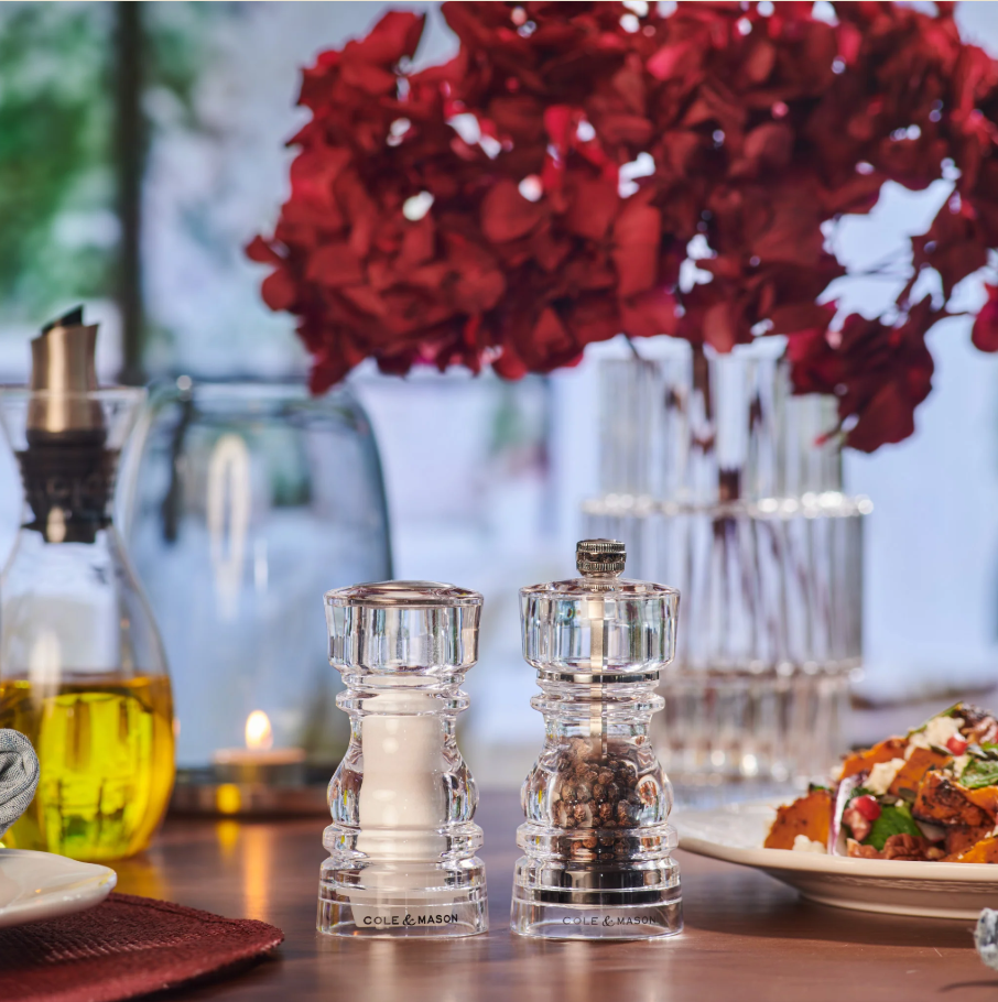 Cole & Mason London Salt Shaker and Pepper Mill Gift Set – Acrylic – 5" / 13 cm