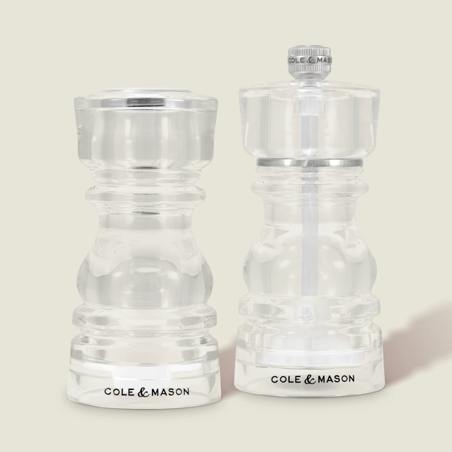 Cole &amp; Mason London Salt Shaker and Pepper Mill Gift Set – Acrylic – 5&quot; / 13 cm