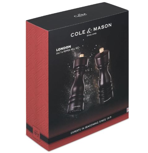 Cole & Mason The London Collection Salt & Pepper Mill Gift Set – Chocolate Wood – 7" / 18 cm by Kitchen Niche