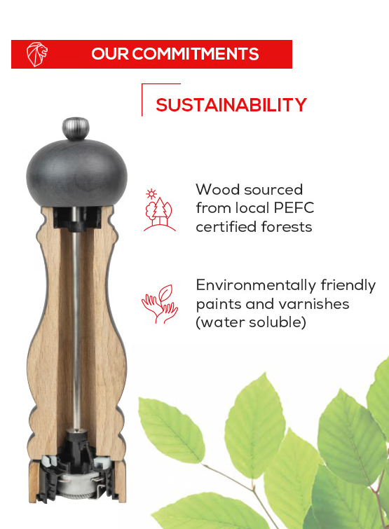 Peugeot Bistrorama Manual Salt Mill – Blue Lacquer Beechwood – 10 cm