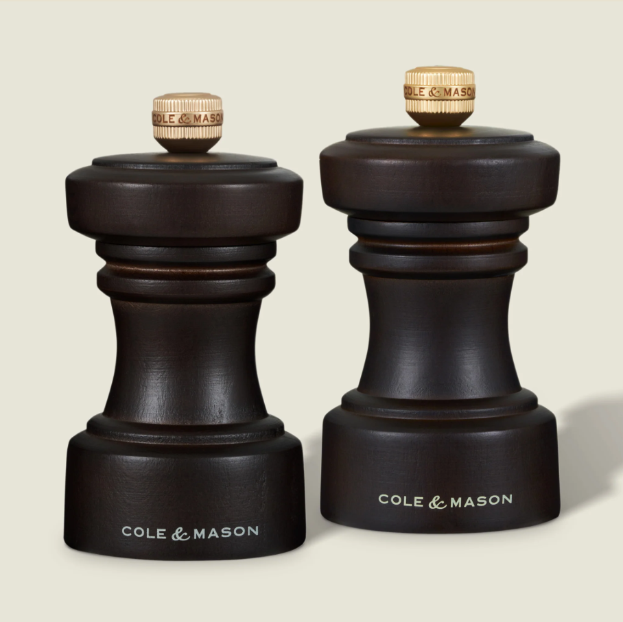 Cole & Mason The Hoxton Salt & Pepper Mill Gift Set – Chocolate Wood – 4.2" / 10.5 cm by Kitchen Niche